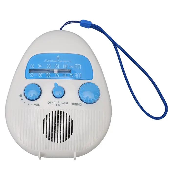 Radio de douche ABS étanche AM/FM, haut-parleur intégré Portable, fonctionne à piles, pour salle de 