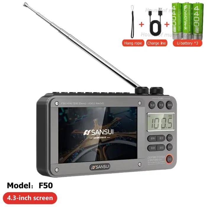 Sansui-Hautréusportables à écran haute définition, radio FM numérique, lecteur MP3 multifonctionnel,