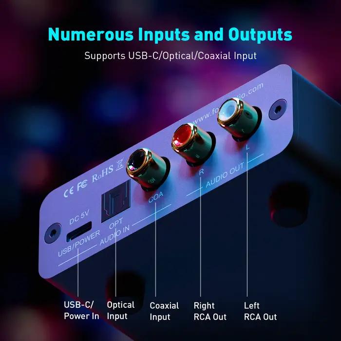 Amplificateur audio USB Fosi Audio K5 PRO pour jeux avec microphone, amplificateur casque, mini DAC 