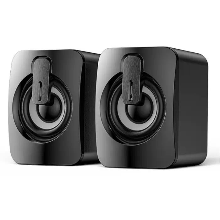 Haut-parleurs d'ordinateur Microphone stéréo HiFi haut-parleur PC USB filaire Caixa De Som avec lumi