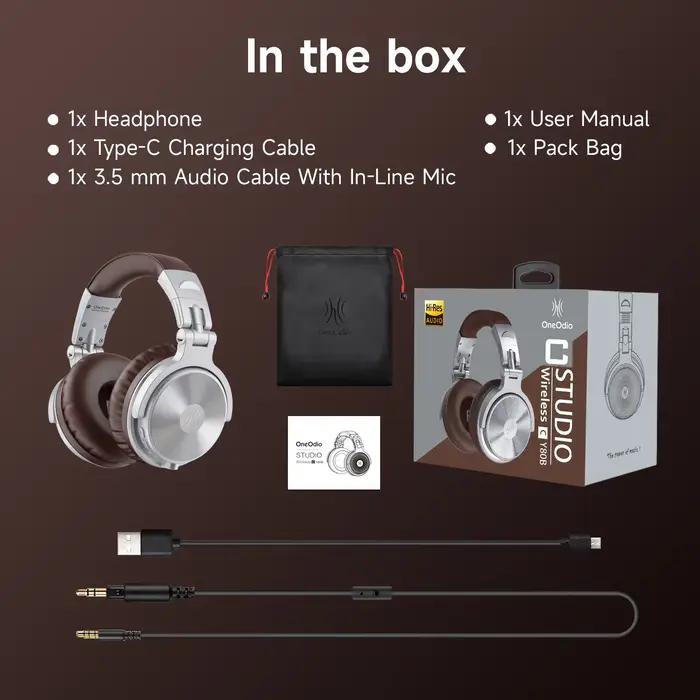 Oneodio mise à niveau Pro C sans fil Bluetooth 5.2 casque sur l'oreille Type C Sport Bluetooth casqu