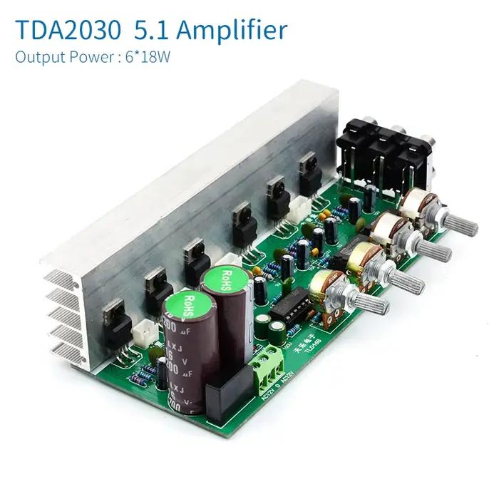 UNISIAN 6*18W 5.1 canaux carte amplificateur 6 canaux Surround Center caisson de basses TDA2030 ampl