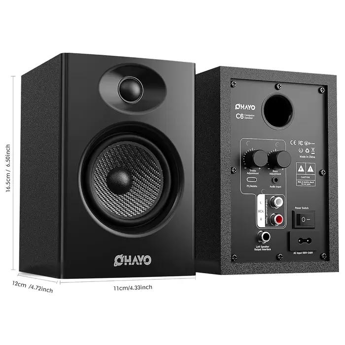 OHAYO Haut-parleurs d'ordinateur 60 W pour jeux de musique, Bluetooth 5.3 actif, haut-parleurs stéré