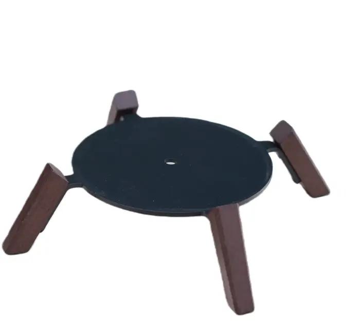 Support de bureau en bois véritable, support de bureau en bois compatible avec le haut-parleur Alexa