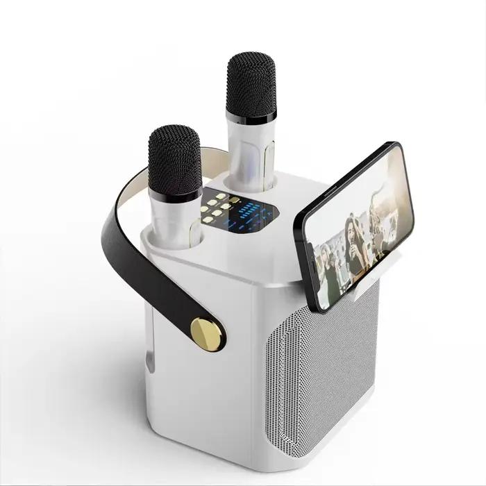 Haut-parleur Bluetooth karaoké haute puissance, avec double Microphone, Boombox, Portable, Surround 