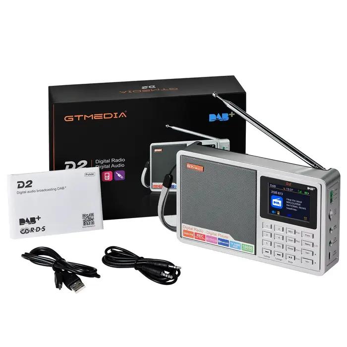 GTMEDIA D2 Radio DAB haut-parleur Bluetooth numérique AUX IN emplacement pour carte TF lecteur MP3 e
