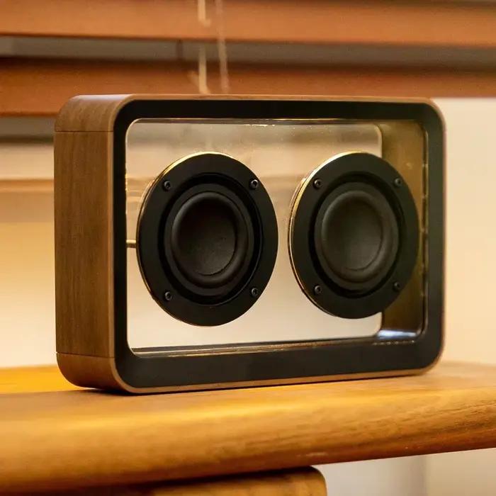 Haut-parleur Bluetooth Transparent créatif avec double klaxon, qualité sonore claire, décoration de 