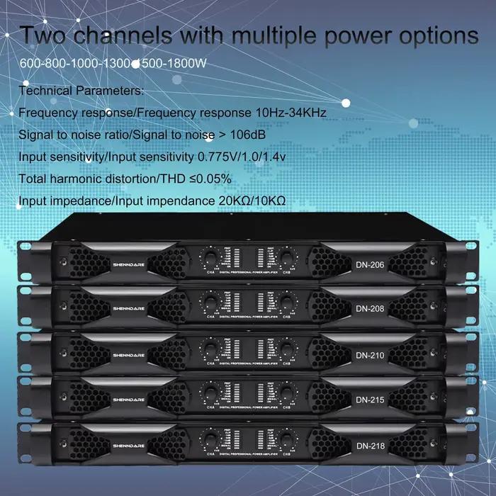 Amplificateur de puissance numérique professionnel 4x1800W classe D Audio stéréo DJ pré-caisson de b
