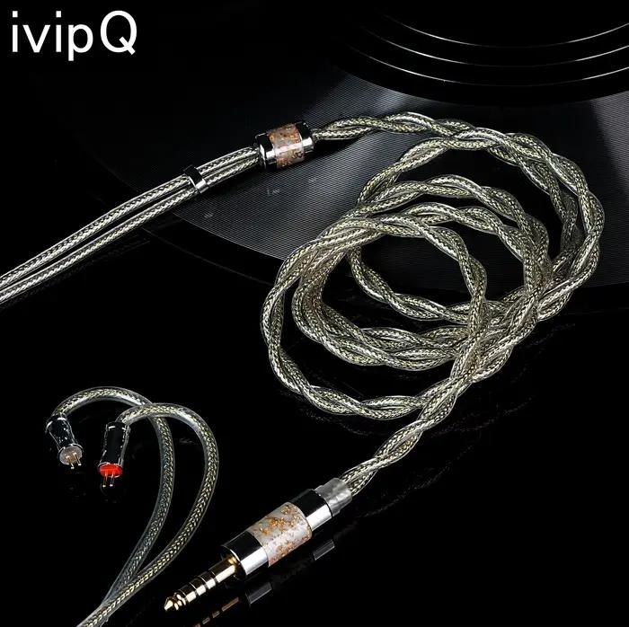 Câble IEM ivipQ-568, câble pour écouteurs HIFI doré personnalisable pour MMCX/0.78 2 broches/IE900