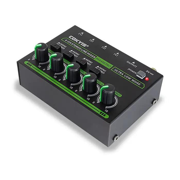 Table de mixage sonore professionnelle Top-Mix400 Pro 4 canaux avec éclairage RGB, mini table de mix