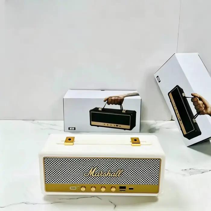Haut-parleur Bluetooth rétro en bois Marshall M30 2026, audio extérieur étanche, son surround HiFi e