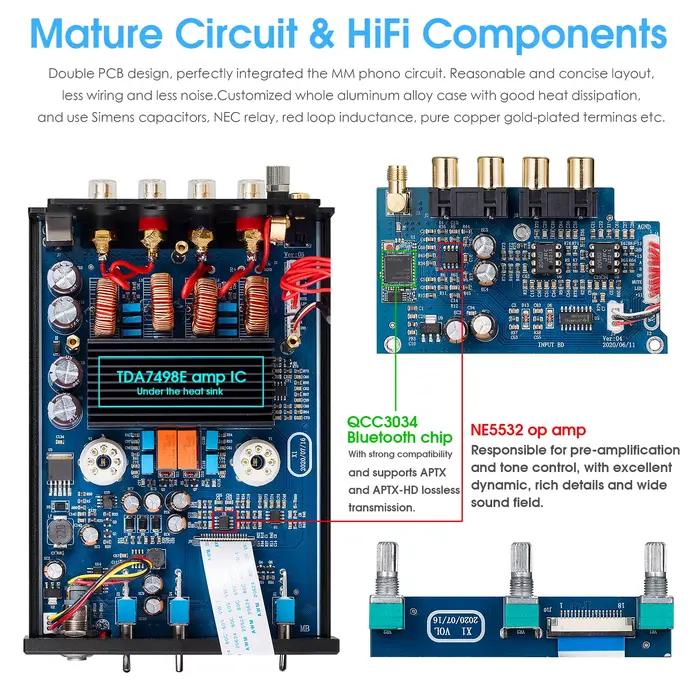 Nobsound HiFi JAN5725 Bluetooth 5.0 récepteur MM amplificateur Phono stéréo amplificateur à Tube sou
