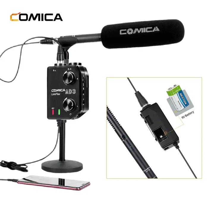 COMICA LINKFLEX AD3 Mixeur audio 2 canaux avec préampli et alimentation fantôme, interface audio gui