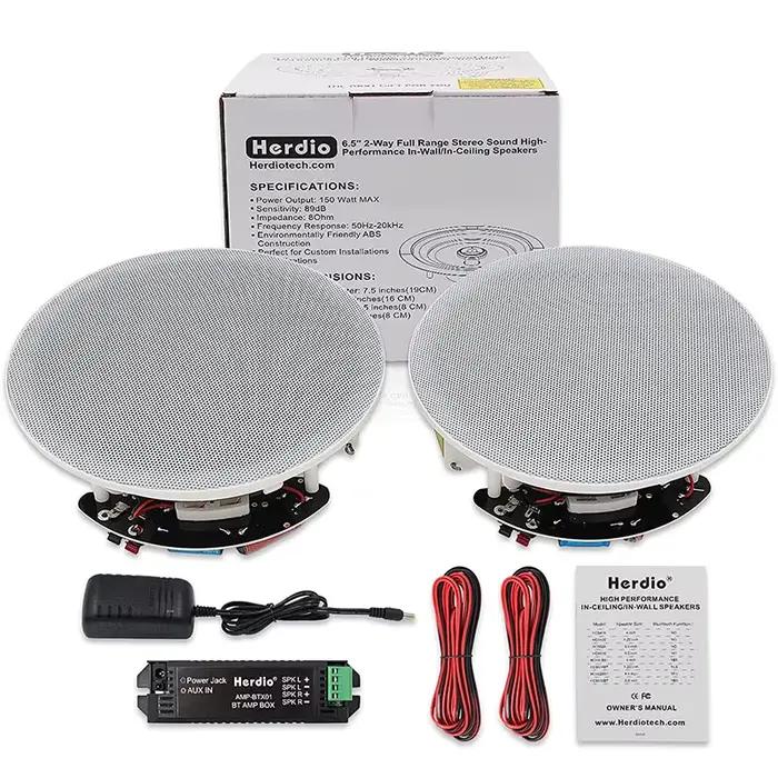 Herdio – haut-parleur Bluetooth de plafond de 6.5 pouces, 300W, système de haut-parleurs encastrés p