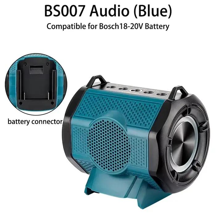 Stéréo Bluetooth portable pour piles Bosch 18 V, haut-parleur compact rechargeable avec port USB pou