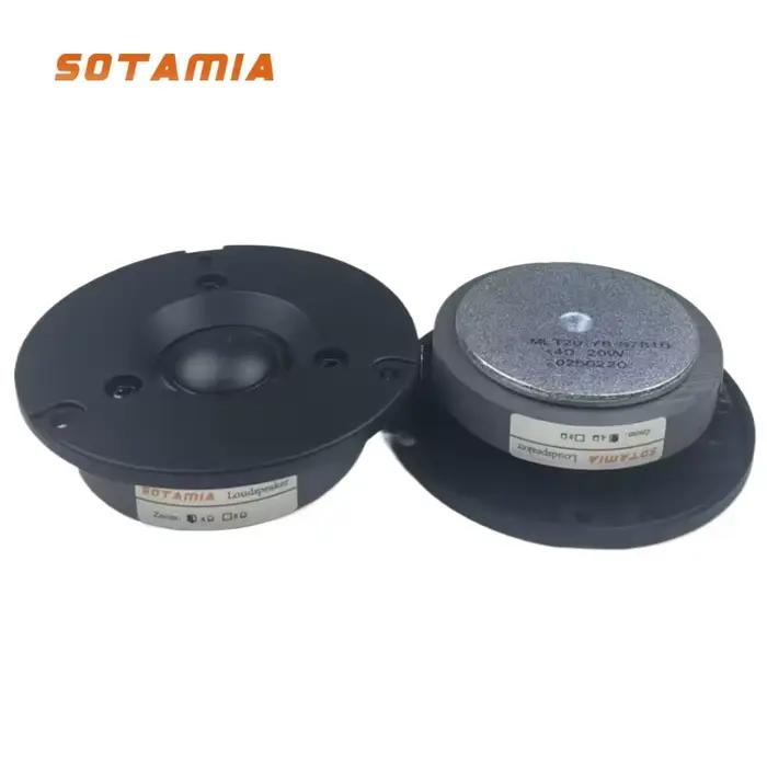 SOTAMIA Lot de 2 Haut-parleurs Tweeter Audio 3 Pouces 4 Ohm 20W, Film de Soie Haute Fréquence, Hifi,