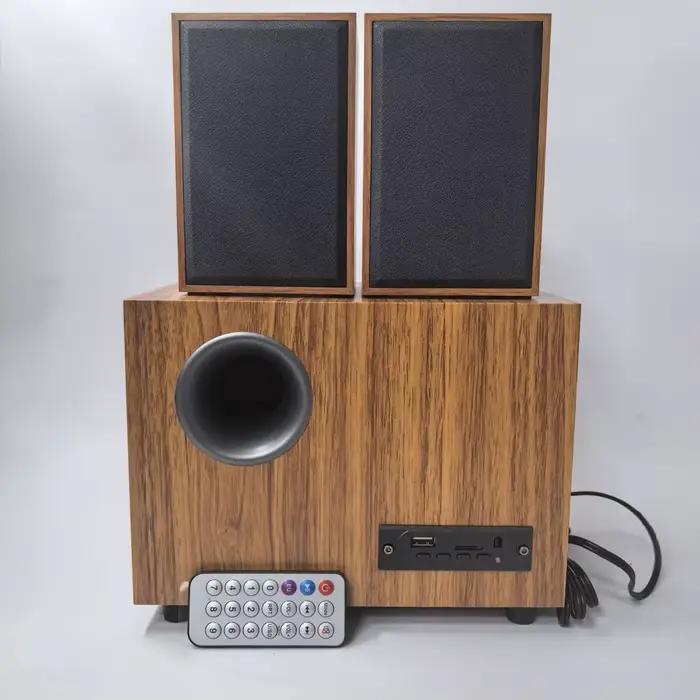 Haut-parleur filaire pour ordinateur de bureau, caisson de basses multimédia 2.1, avec clé USB Bluet