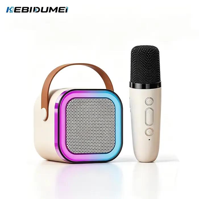 KEBIDUMIEI – haut-parleur Bluetooth 5.3, haut-parleur coloré RGB avec microphone pour karaoké KTV, m
