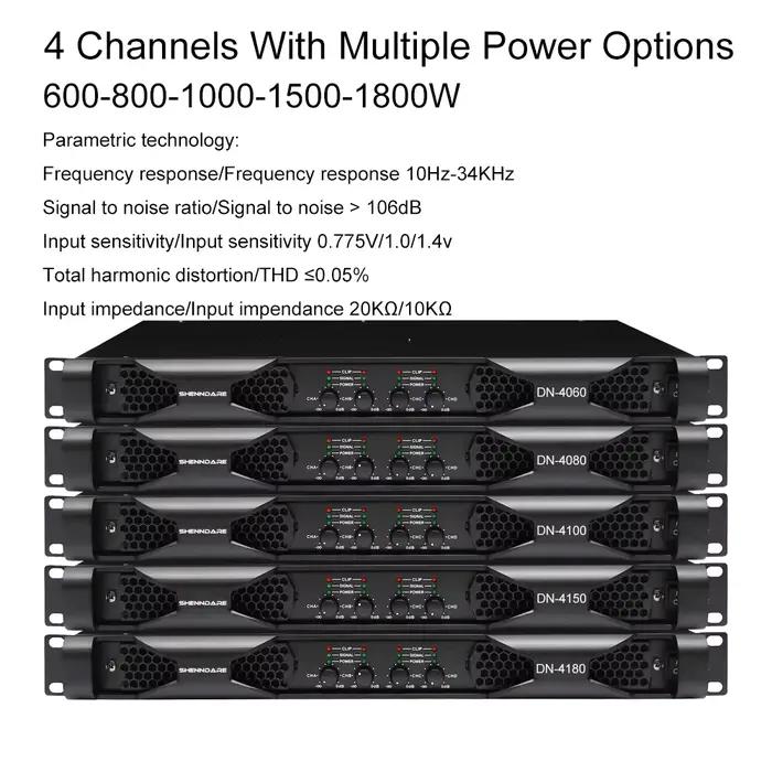 Amplificateur de puissance numérique professionnel 4x1800W classe D Audio stéréo DJ pré-caisson de b