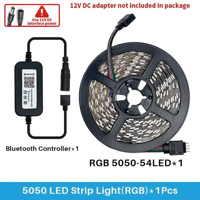 12V Led Bande Lumières RGB 5050 5M 54 LEDS Bluetooth APP Contrôle Luces Led Flexible Diode Décoratio