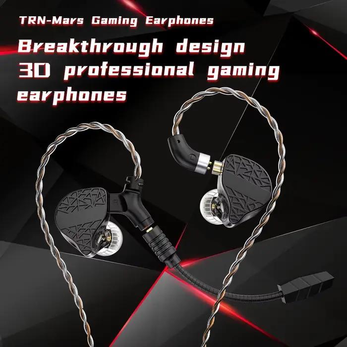 Écouteurs intra-auriculaires TRN Mars Hifi Triple Hybride 1DD + 1BA + 1Vibration Driver, Moniteurs D