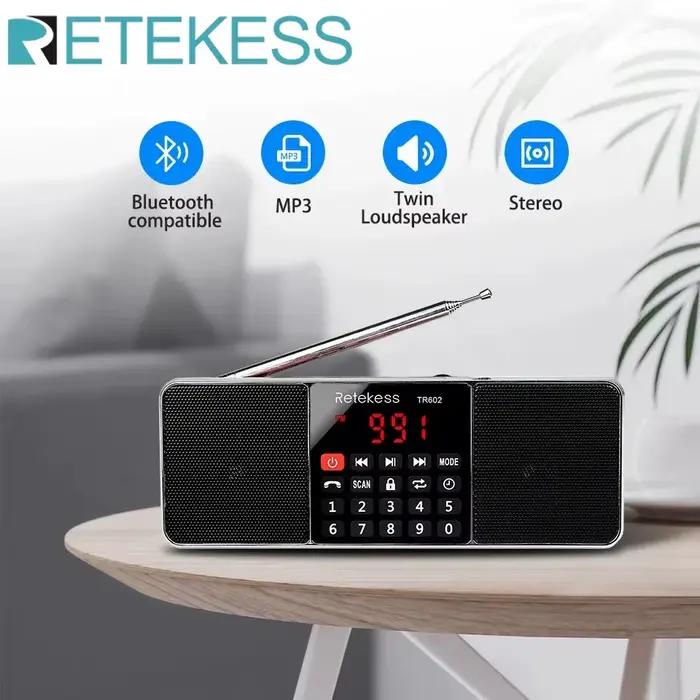 Numérique Portable Radio AM FM Bluetooth Haut-Parleur Stéréo Lecteur MP3 TF Carte SD Lecteur USB Mai