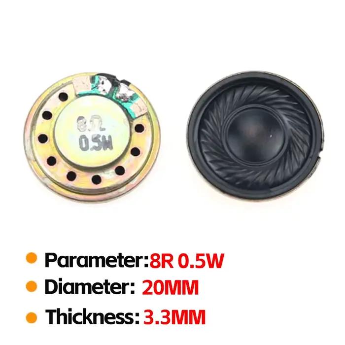 Haut-parleurs 8R 0.5W, 2 pièces, différentes tailles, diamètre 20mm-66mm pour le remplacement de l'é