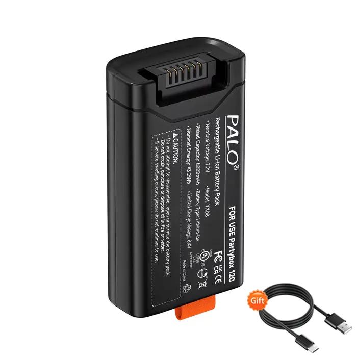 Batterie de rechange 6000mAh pour JBL PartyBox Club 120, batterie de rechange JBL 200 avec entrée TY