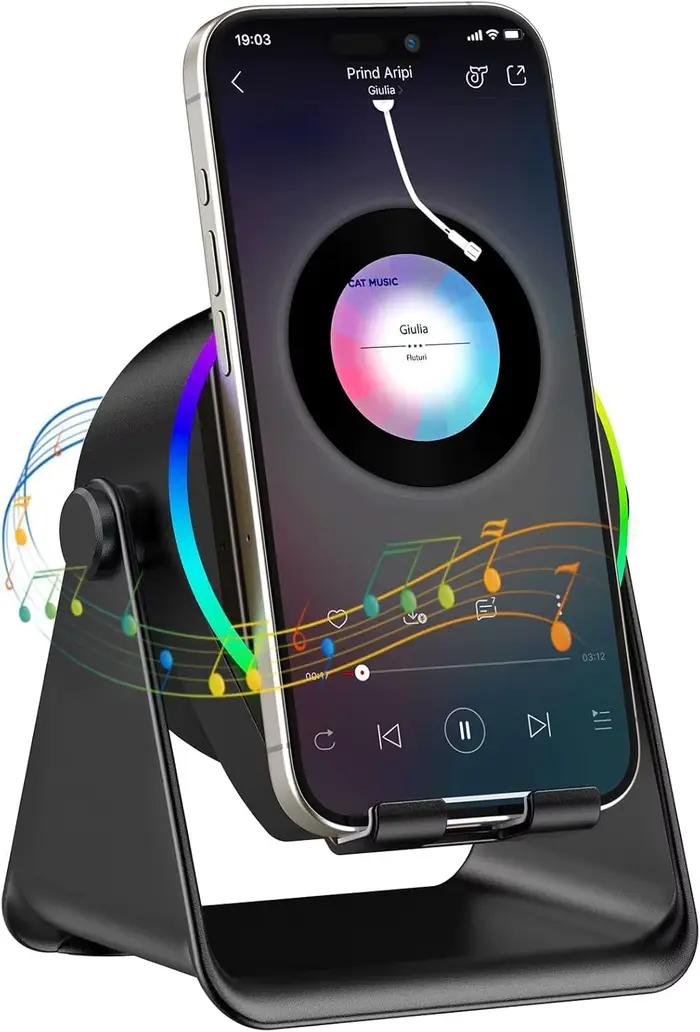 Enceinte sans fil Bluetooth puissante 5 en 1 avec support pour téléphone portable, son HIFI portable