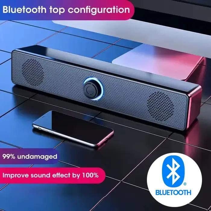 Barre de son pour PC, haut-parleur Bluetooth filaire et sans fil, barre de son alimentée par USB pou