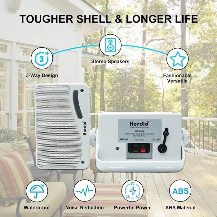 Herdio Enceintes Bluetooth d'extérieur 3