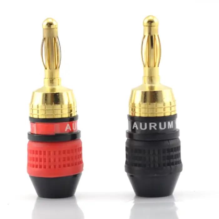 Connecteur Jack banane pour amplificateurs de fil de haut-parleur, fiche banane Hifi pour adaptateur de haut-parleur vidéo, fil Audio