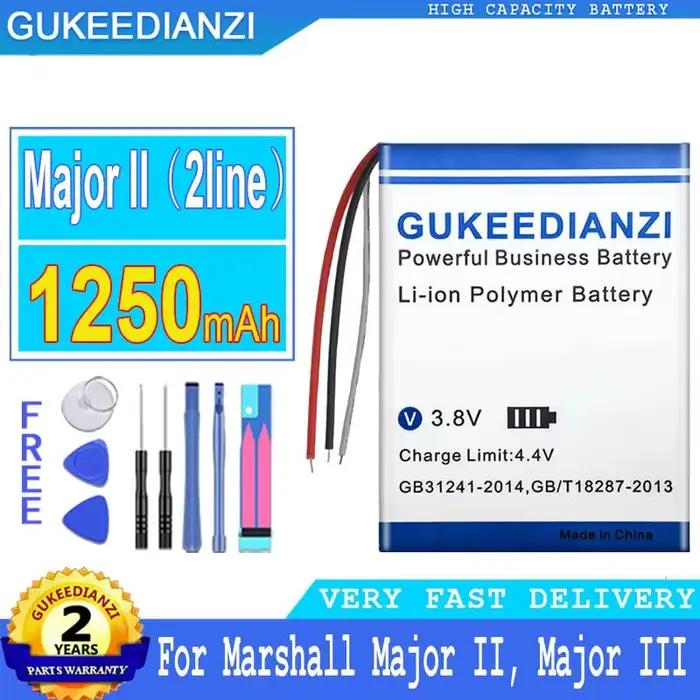 Batterie Bluetooth Haute Capacité 1250mAh Compatible Enceintes Marshall Major II 2 III Mid VDL603040 SR603040 Usage Longue Durée Occasions Spéciales