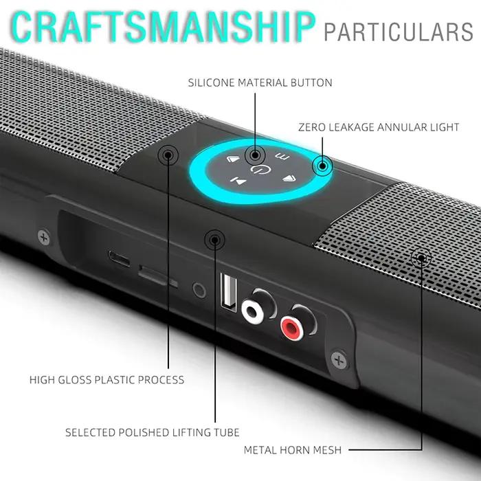 Barre de son Bluetooth pour TV avec caisson de basses