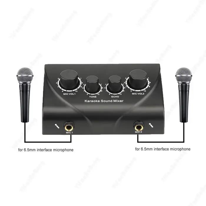 Système audio professionnel Fuluode à double entrée micro, table de mixage karaoké, machine audio numérique, système de mixage avec écho, AudioMixer