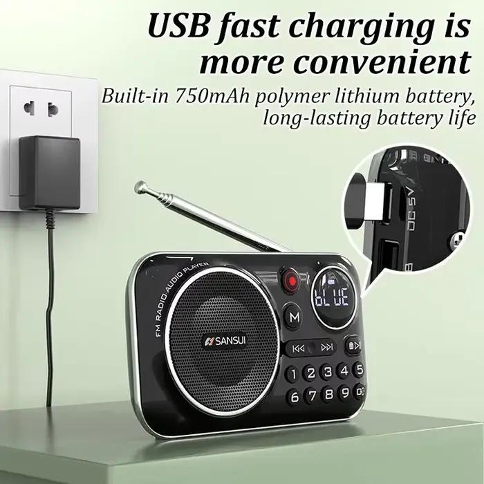 Nouveau Mini haut-parleurs Radio boîte de son Portable extérieure haut-parleur Bluetooth sans fil multifonction comme cadeau pour les personnes âgées FM TF USB