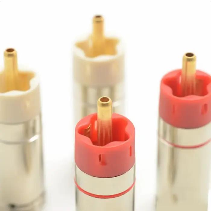 Connecteurs RCA de haute qualité en cuivre plaqué or pour audiophiles hommes à hommes avec verrouillage par vis et conception étoile 9mm pour système audio occasions spéciales