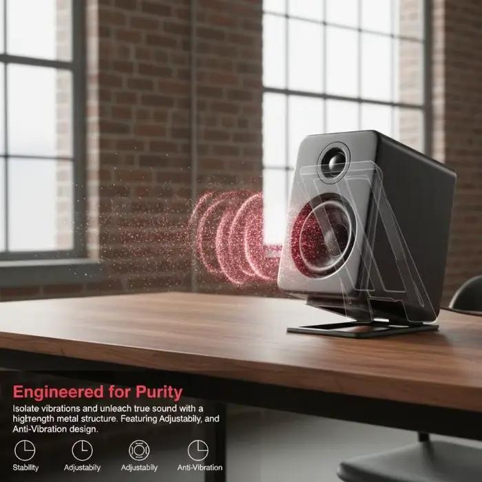 Support d'enceinte de bureau noir