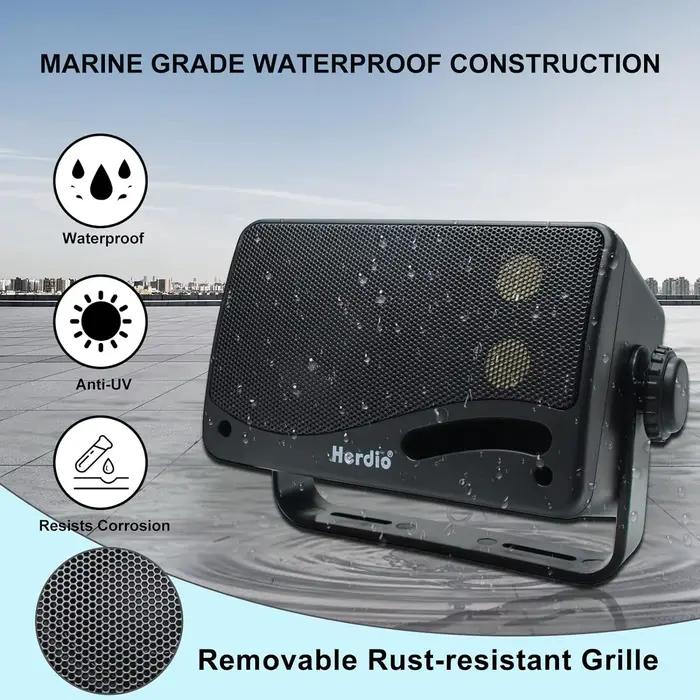 Herdio 3.5 pouces haut-parleur extérieur 200W étanche montage mural haut-parleurs HiFi passif filaire 3 voies Premium