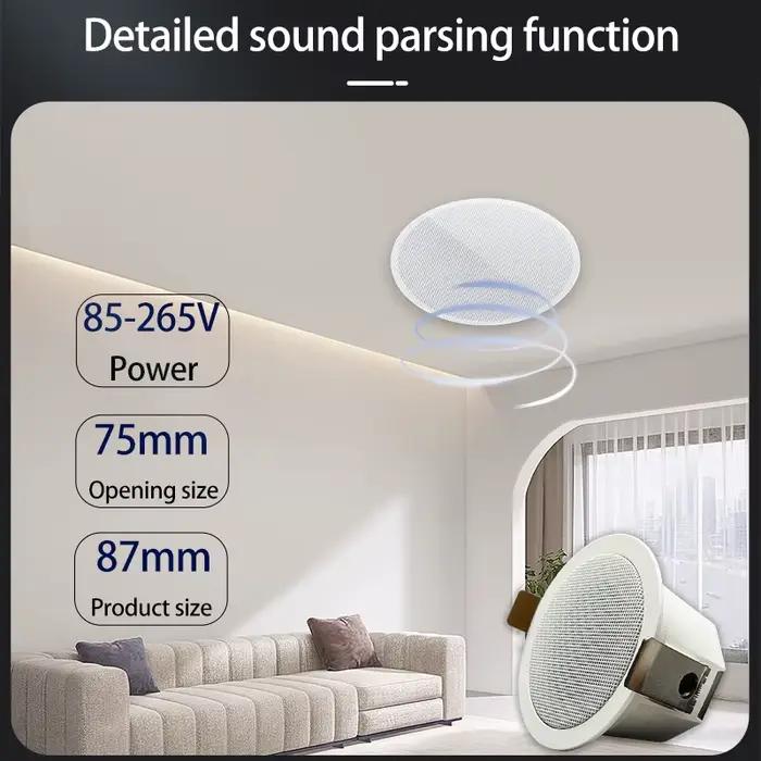 Mini haut-parleur de plafond Bluetooth 2 pouces pour l'audio domestique