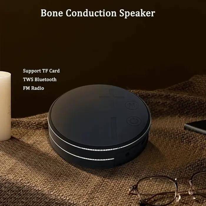 Haut-parleurs Bluetooth TWS à conduction osseuse avec support de carte TF pour écouter de la musique en stéréo sans fil et double son pour les soirées entre amis et les événements familiaux