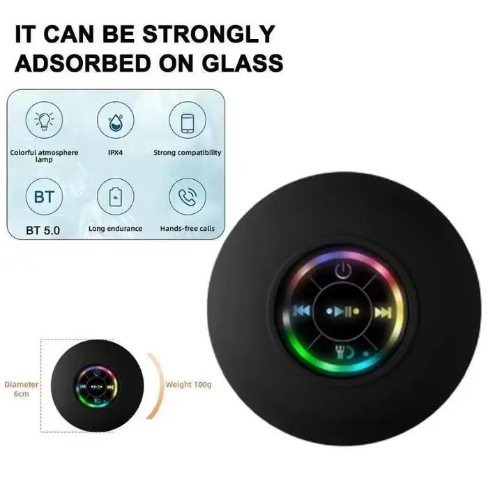 Haut-parleur Bluetooth lumineux étanche à ventouse portable