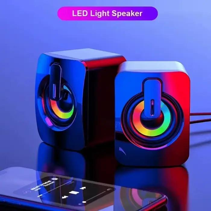 Haut-parleur USB filaire portable HiFi avec LED