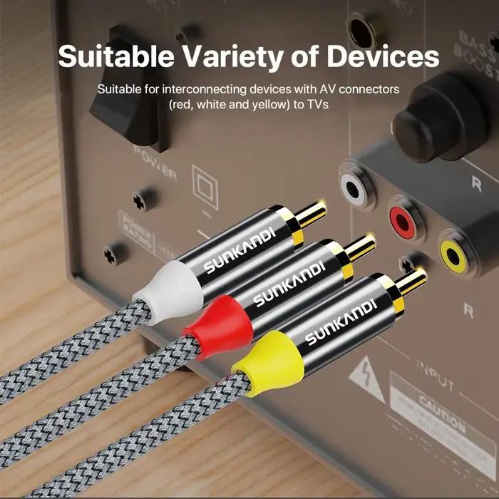 Câble audio vidéo RCA SUNKANDI