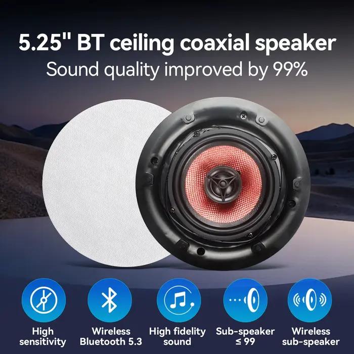 Haut-parleurs de plafond Bluetooth sans fil Astrowind 2 voies 4.5 pouces 5.25 pouces système audio domestique pour cuisine chambre salle de bain salon
