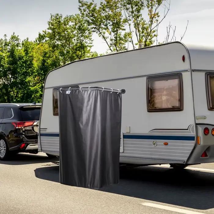 Kit d'enceinte de douche extérieure pour camping-car avec support magnétique et rideau de douche robuste pour des vacances sans soucis