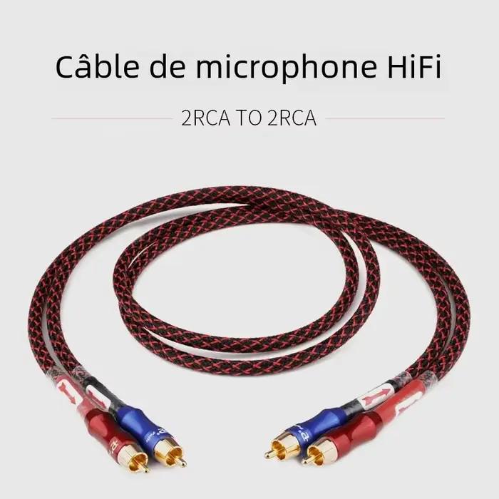 Paire stéréo HIFI YYAUDIO câble RCA haute performance Audio HiFi Premium pour haut-parleurs projecteurs lecteurs DVD microphones amplificateurs