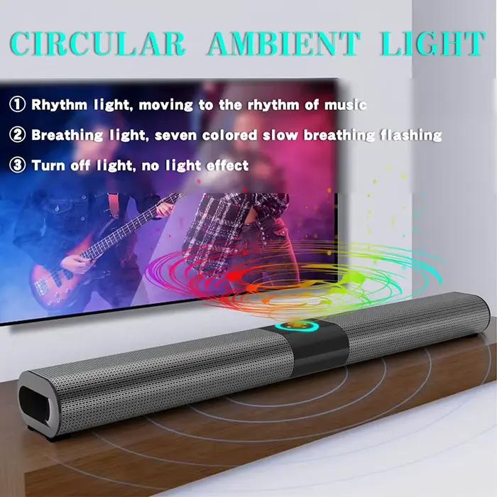 Barre de son Bluetooth pour TV avec caisson de basses