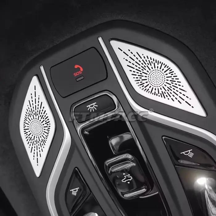 Grilles de haut-parleurs latéraux droit du coffre de voiture en acier inoxydable pour Grand Koleos Geely Monjaro KX11 2024 2025 2026