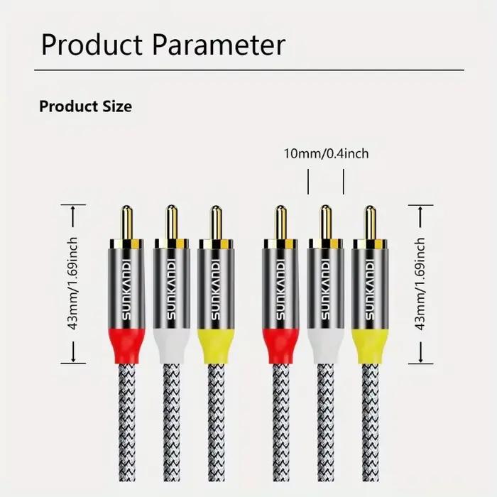 Câble audio vidéo RCA SUNKANDI